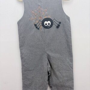 Glorimont Smocked Spider Romper 18M Black Gingham Halloween Outfit Baby